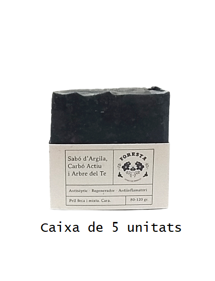 Caixa de sabons d'argila, carbó actiu i arbre de té